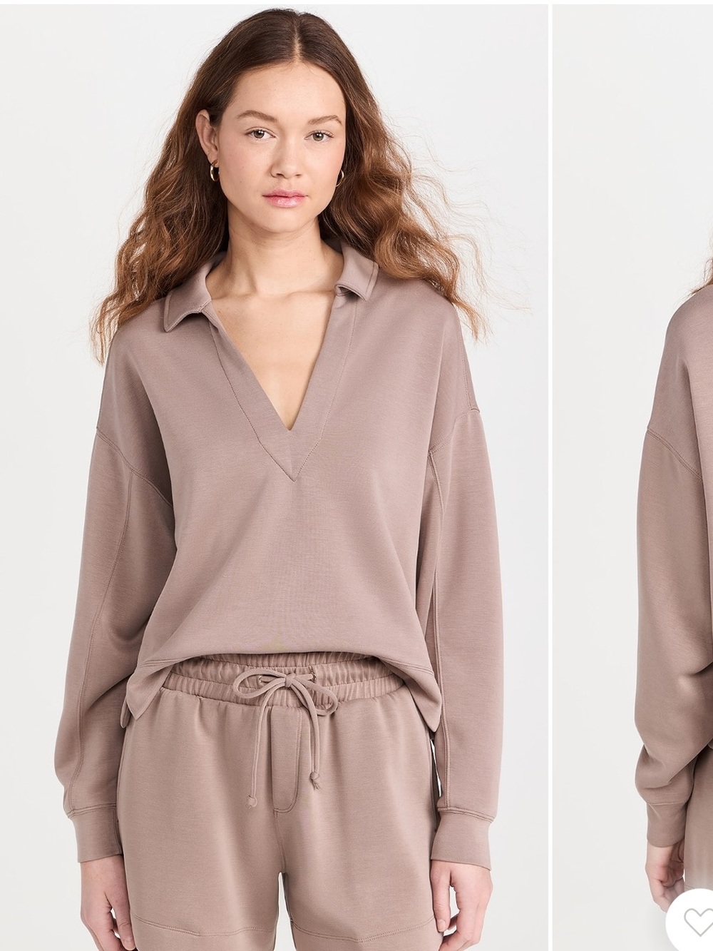 Splendid X Cella Jane Scuba Taupe Pullover Polo sz XS
